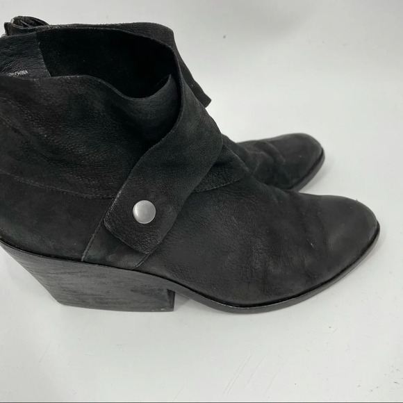 Eileen Fisher heel booties Black 7 leather chunky heel - Picture 2 of 7